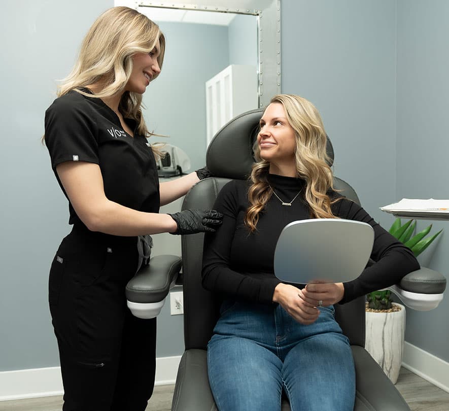 woman getting med spa facial treatment